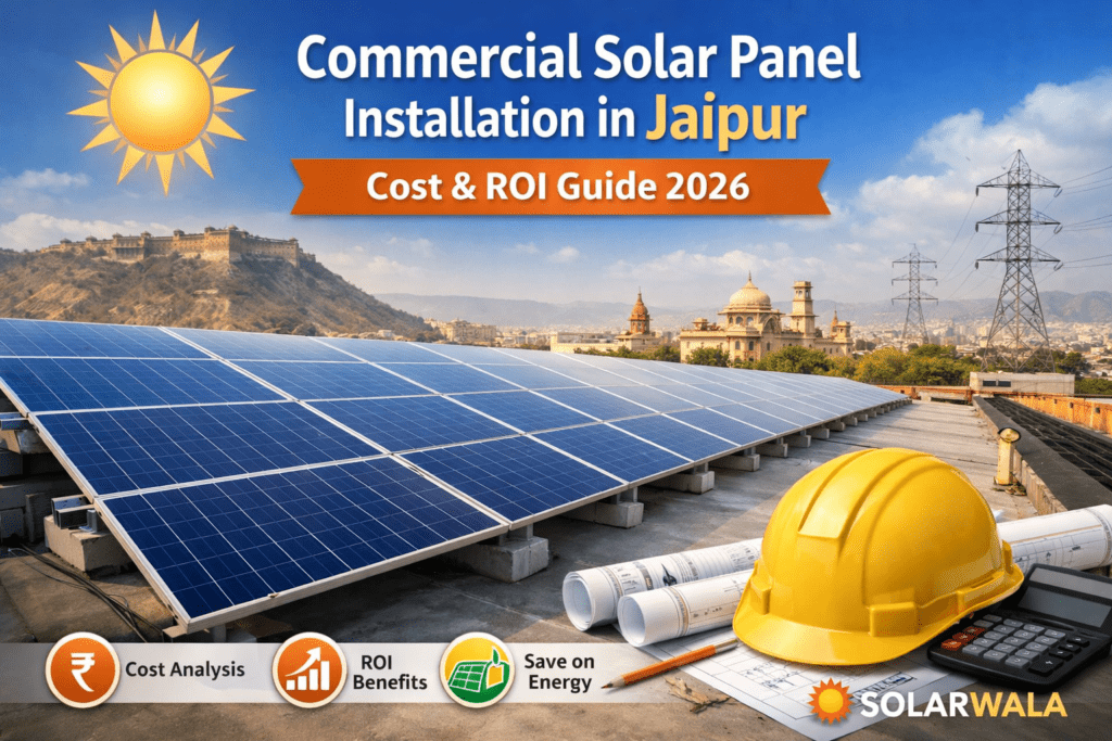 Commercial Solar Installation in Jaipur rooftop solar panels cost and ROI guide for businesses by Solarwala