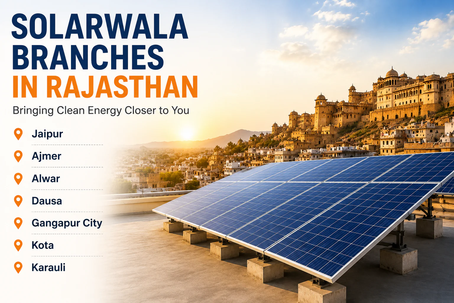 Solarwala Branches in Rajasthan serving Jaipur Ajmer Alwar Dausa Gangapur City Kota and Karauli